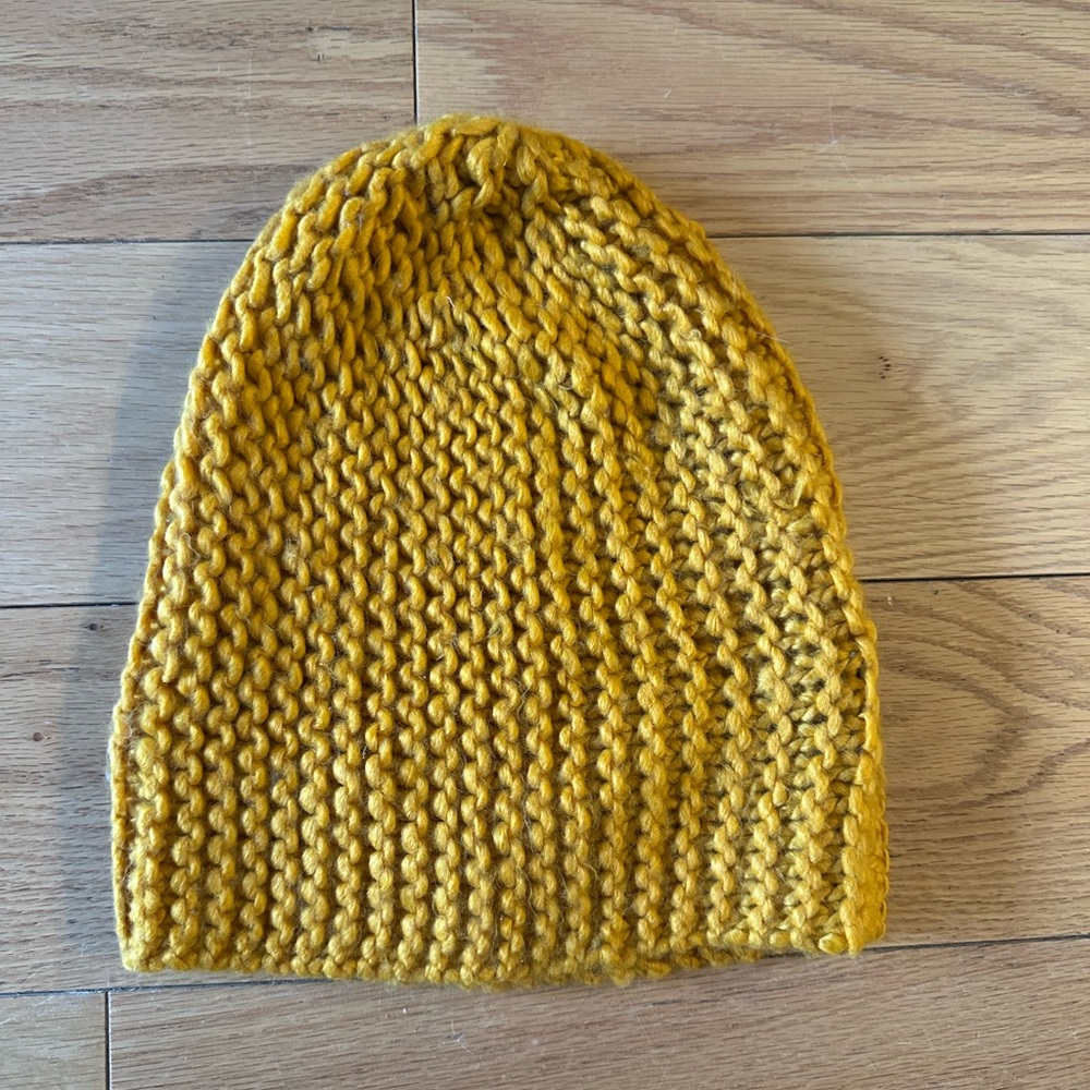 Knit Mustard Yellow Beanie